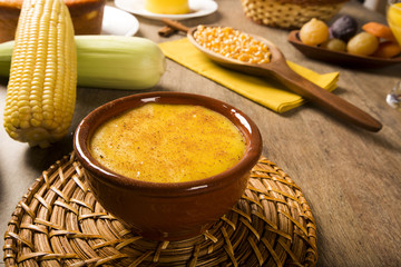 Corn Curau - typical food of green corn - tasty and cheap - typi