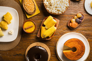 Pamonha and Curau cart sale - typical food of green corn - tasty