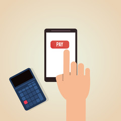 Payment with smartphone icon design, vector illustration