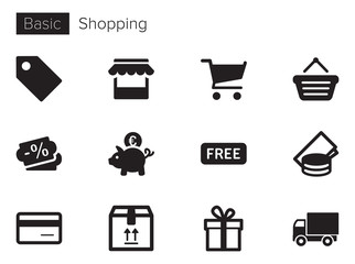 Shopping and E-commerce vector icons set - Iconset