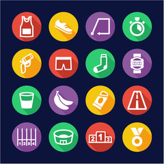 Marathon Icons Flat Design Circle