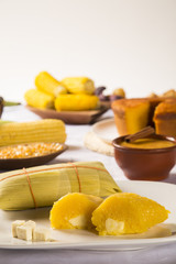 Pamonha with cheese - typical food of green corn - tasty and che