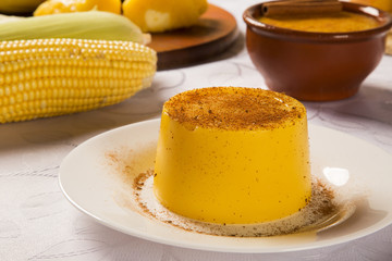 Corn Curau - typical food of green corn - tasty and cheap - typi