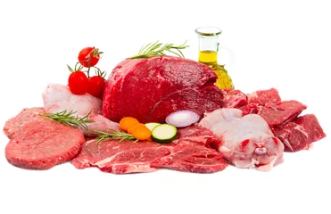 Keuken foto achterwand Vlees Rauw vlees mix