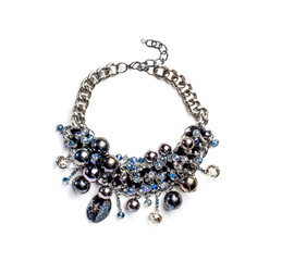 Bracelet from different beads and chain isolated