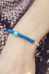 Yoga bracelet with pearl and turquoise beads