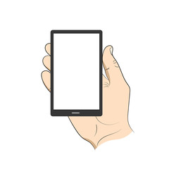 Smartphone in hand man. Vector illustration .