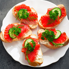 Sandwich with salmon