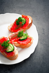 Sandwich with salmon