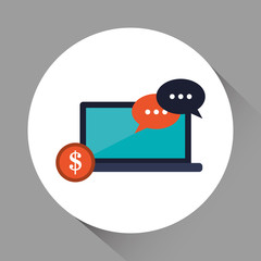 laptop and Digital marketing design, vector illustration