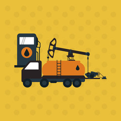 Oil industry and truck design, vector illustration
