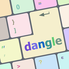 dangle word on computer keyboard key vector illustration