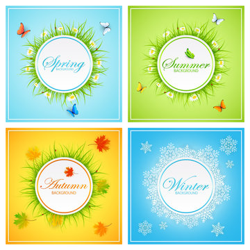Set of seasonal cards