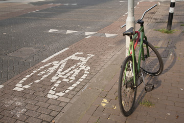 Fototapeta premium Bike and Cycle Lane, Rotterdam, Holland