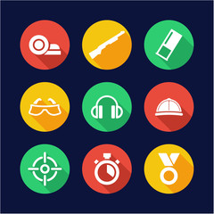 Fototapeta premium Clay Shooting Icons Flat Design Circle