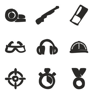 Clay Shooting Icons Freehand Fill