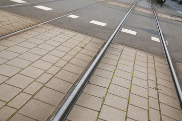 Tram Tracks in Rotterdam, Holland