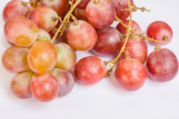 Close-Up Of Red Grape / Close-Up Of Red Grape Isolated On White Background.