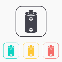 battery power vector color icon set