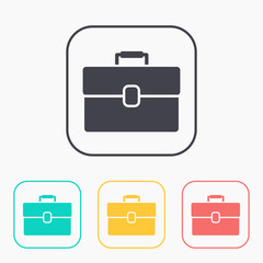 office case vector color icon set