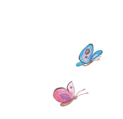 watercolor painted butterflies