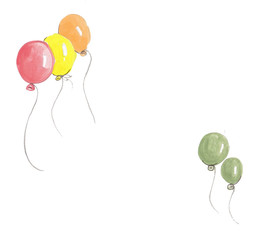 watercolor colorful ballons