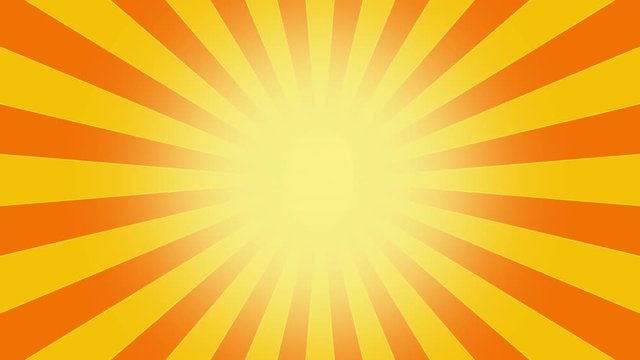 Yellow Burst vector background. Cartoon sun light over Orange sky Background with space for your logo or title, Nice sunburst vintage style sun - Retro Pattern. circuses Background. seamless loop