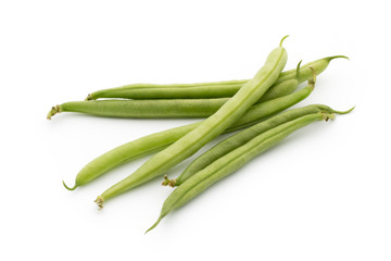 Green beans isolated on a white background.