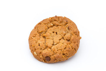 Oatmeal cookies with isolated background.