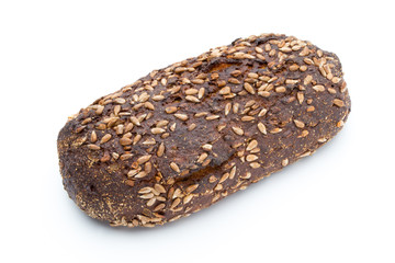 Rye bread isolated on white background.