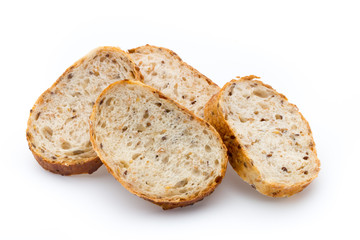 Loaf of bread isolated on white.