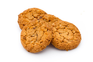 Oatmeal cookies with isolated background.