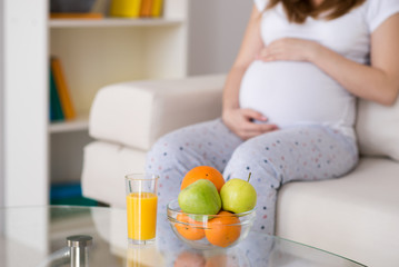 pregnancy, girl, fruit