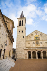 Spoleto cathedral at dusk