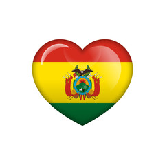 Obraz premium Love Bolivia symbol. Heart flag icon. Vector illustration.