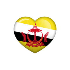 Love Brunei symbol. Heart flag icon. Vector illustration.