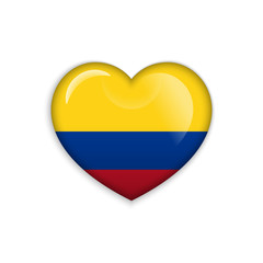 Love Colombia symbol. Heart flag icon. Vector illustration.