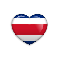 Love Costa Rica symbol. Heart flag icon. Vector illustration.