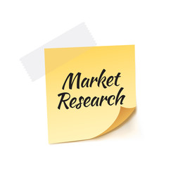 Market Research Post It Vector Illustration