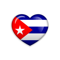 Love Cuba  symbol. Heart flag icon. Vector illustration.