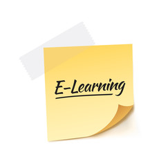 E-Learning Stick Note Vector Illustration