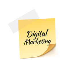 Digital Marketing Stick Note Vector Illustration