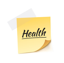 Health Stick Note Vector Illustration