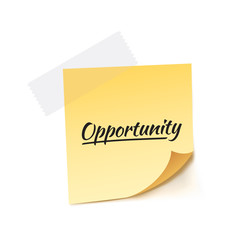 Opportunity Stick Note Vector Illustration