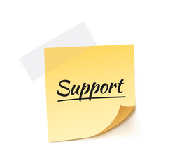 Support Stick Note Vector Illustration