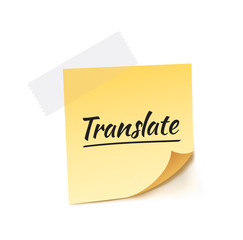 Translate Stick Note Vector Illustration