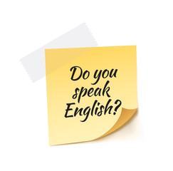 Do You Speak English Stick Note Vector Illustration