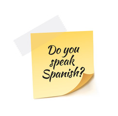 Do You Speak Spanish Stick Note Vector Illustration
