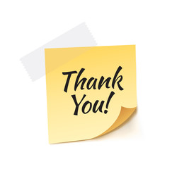 Thank You Stick Note Vector Illustration