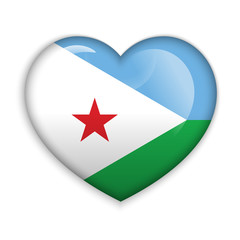 Love Djibouti symbol. Heart flag icon. Vector illustration.